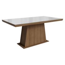 Mesa de Jantar Retangular Tampo com Moldura e Vidro Sobreposto 5364 Madesa