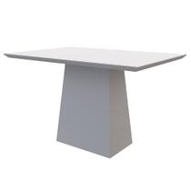 Mesa de Jantar Retangular Tampo com Vidro Ester 120 cm Off White - D'Rossi