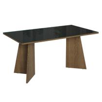 Mesa de Jantar Retangular Tampo de Vidro 5389 Rustic/Preto Madesa Mesa de Jantar Retangular Tampo de Vidro 5389 Rustic/Preto Madesa
