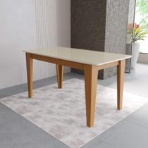 Mesa de Jantar Retangular Tampo de Vidro Fidelitá Génova 160cm Freijó/Off-White Mesa de Jantar Retangular Tampo de Vidro Fidelitá Génova 160cm Freijó/Off-White
