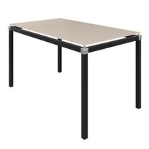 Mesa de Jantar Retangular Tampo Laqueado 140x75cm Base Tubo Metalon 40x40cm
