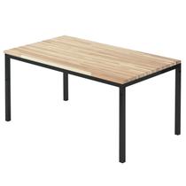 Mesa de Jantar Retangular Tampo Madeira Maciça 140cmx85cm Smart