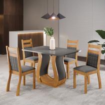 Mesa de Jantar Retangular Vic 120x80cm com 4 Cadeiras Sicilia