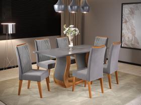 Mesa de Jantar Retangular Vitalic com 6 Cadeiras Madeira Maciça Vegas