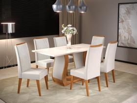 Mesa de Jantar Retangular Vitalic com 6 Cadeiras Madeira Maciça Vegas