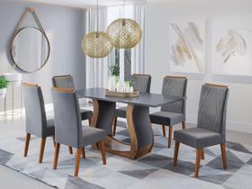 Mesa de Jantar Retangular Vitalic com 6 Cadeiras Madeira Maciça Vegas