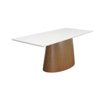 Mesa de Jantar - Roma Retangular 135x90cm Tampo 135x90cm Branco/Vidro Off-White Mesa de Jantar - Roma Retangular 135x90cm Tampo 135x90cm Branco/Vidro Off-White