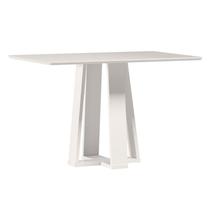 Mesa de Jantar Rubi 120x80 cm com Vidro Off White New Ceval