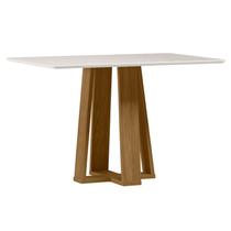 Mesa de Jantar Rubi 120x80 cm com Vidro Ype Damasco Off White New Ceval Mesa de Jantar Rubi 120x80 cm com Vidro Ype Damasco Off White New Ceval