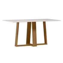 Mesa de Jantar Rubi 160x90 cm com Vidro Ype Damasco Off White New Ceval Mesa de Jantar Rubi 160x90 cm com Vidro Ype Damasco Off White New Ceval