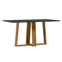 Mesa De Jantar Rubi 160x90 Cm Com Vidro Ype Damasco Preto New Ceval Mesa De Jantar Rubi 160x90 Cm Com Vidro Ype Damasco Preto New Ceval