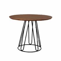 Mesa de Jantar Rubi Amadeirado com Base de Metal Preto Mesa de Jantar Rubi Amadeirado com Base de Metal Preto