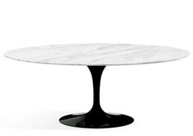 Mesa de Jantar Saarinen Oval 120x80 cm Mármore Carrara - Personal Moveis Design