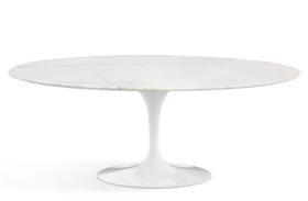 Mesa de Jantar Saarinen Oval 137x90 cm Mármore Branco Extra