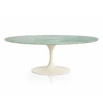 Mesa de Jantar Saarinen Oval 137x90 cm Off White &amp Mármore Da Vinci