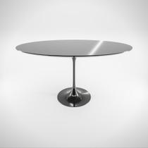 Mesa de Jantar Saarinen Tulipa Redonda 4 a 6 lugares 90cm Preto Laca