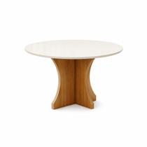 Mesa de Jantar Sivolc Lótus 90x90 Redondo Mdf LakaOff-White Mesa de Jantar Sivolc Lótus 90x90 Redondo Mdf LakaOff-White