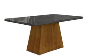 Mesa de Jantar Slim Retangular Tampo MDF/Vidro 120cm Pampulha New Moveis Leifer