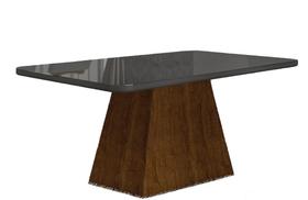 Mesa de Jantar Slim Retangular Tampo MDF/Vidro 120cm Pampulha New Moveis Leifer