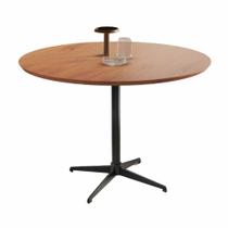 Mesa de Jantar Sofia Castanho com Pés em Metal Preto