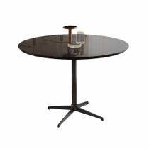 Mesa de Jantar Sofia Preto com Pés em Metal Preto