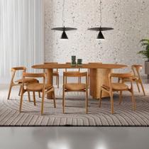 Mesa De Jantar Soláris 220cm Madeira Tampo Laminado Orgânico Star Caramelo/Imbuia Nat.
