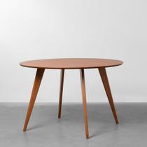 Mesa de Jantar Square Laminada Redonda Natural - 1,18m