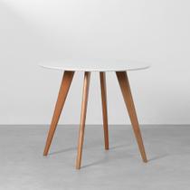 Mesa de Jantar Square Redonda Branco - 88cm
