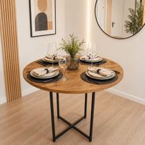 Mesa De Jantar Tampo de Madeira Maçiça E Ferro Metalon com Design Industrial Cozinha Apartamento Casa Churrasqueira Mesa De Jantar Tampo de Madeira Maçiça E Ferro Metalon com Design Industrial Cozinha Apartamento Casa Churrasqueira