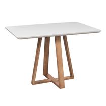 Mesa de Jantar Tampo de Vidro Retangular 140cm Off White Luna