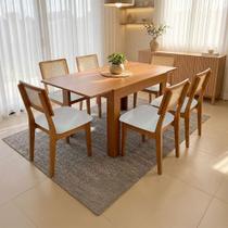 Mesa de Jantar Tampo Extensível c/ 6 Cadeiras Dream 100% MDF Mesa de Jantar Tampo Extensível c/ 6 Cadeiras Dream 100% MDF