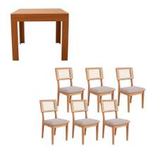 Mesa de Jantar Tampo Extensível c/ 6 Cadeiras Dream 100% MDF