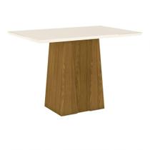 Mesa De Jantar Tampo Mdf Canto Reto 120 Cm Orus Henn Nature Com Off White Mesa De Jantar Tampo Mdf Canto Reto 120 Cm Orus Henn Nature Com Off White