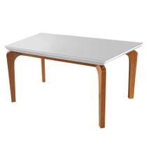 Mesa de Jantar Tampo MDF e Vidro 1,2m x 0,80m Londrina Rufato Naturale Mesa de Jantar Tampo MDF e Vidro 1,2m x 0,80m Londrina Rufato Naturale