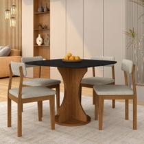 Mesa De Jantar Tampo Orgânico Marshall + 4 Cad. Fre/pto/s.bege - M.a