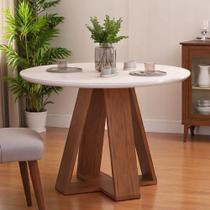 Mesa De Jantar Tampo Redondo Chanfrado Curvo Mad/vid 103cm Kiara Freijó Off White- Mabe Magazine