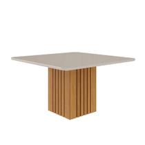 Mesa De Jantar Tampo Vidro/Mdf 130X130 Quadrado 8 Lugares Ana Cimol