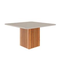 Mesa De Jantar Tampo Vidro/Mdf 130X130 Quadrado 8 Lugares Ana Cimol
