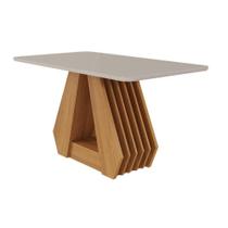 Mesa De Jantar Tampo Vidro/Mdf 130X80Cm Retangular 4 Lugares Agata Cimol