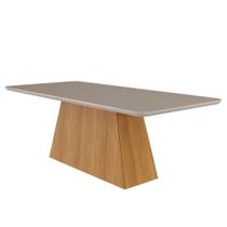 Mesa De Jantar Tampo Vidro/Mdf 210X100Cm Retangular 8 Lugares Helena Cimol