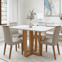 Mesa de Jantar Tessera 1,20m com Vidro Serigrafado Amend Clean OFW Lopas