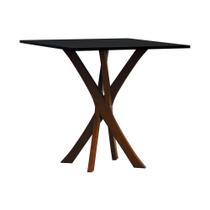 Mesa De Jantar Tiê Tampo Quadrado 80x80 Amêndoa-preto