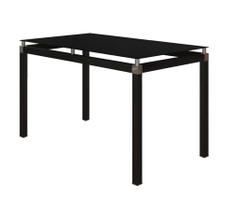 Mesa de Jantar Tubular 4 Lugares Malva Tampo Vidro Temperado 107cm SF Preto - Movelpolo Mesa de Jantar Tubular 4 Lugares Malva Tampo Vidro Temperado 107cm SF Preto - Movelpolo