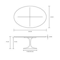 Mesa de Jantar Tulipa Saarinen Oval 120x80 cm Laqueada