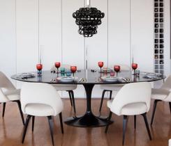 Mesa de Jantar Tulipa Saarinen Oval 235x122 cm Laqueada Mesa de Jantar Tulipa Saarinen Oval 235x122 cm Laqueada