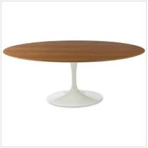 Mesa de Jantar Tulipa Saarinen Oval 244x137 cm Tampo Madeira Freijó