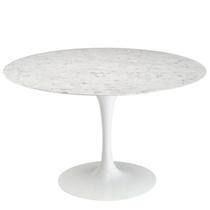 Mesa de Jantar Tulipa Saarinen Redonda 130 cm Mármore Carrara Base Branca Mesa de Jantar Tulipa Saarinen Redonda 130 cm Mármore Carrara Base Branca