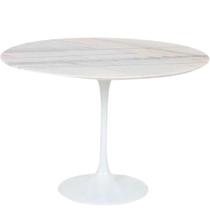 Mesa de Jantar Tulipa Saarinen Redonda 140 cm Mármore Branco Extra