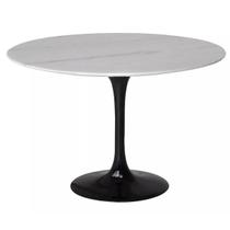 Mesa de Jantar Tulipa Saarinen Redonda 140 cm Mármore Branco Extra