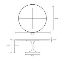 Mesa de Jantar Tulipa Saarinen Redonda 150 cm - Freijó - Personal Moveis Design
